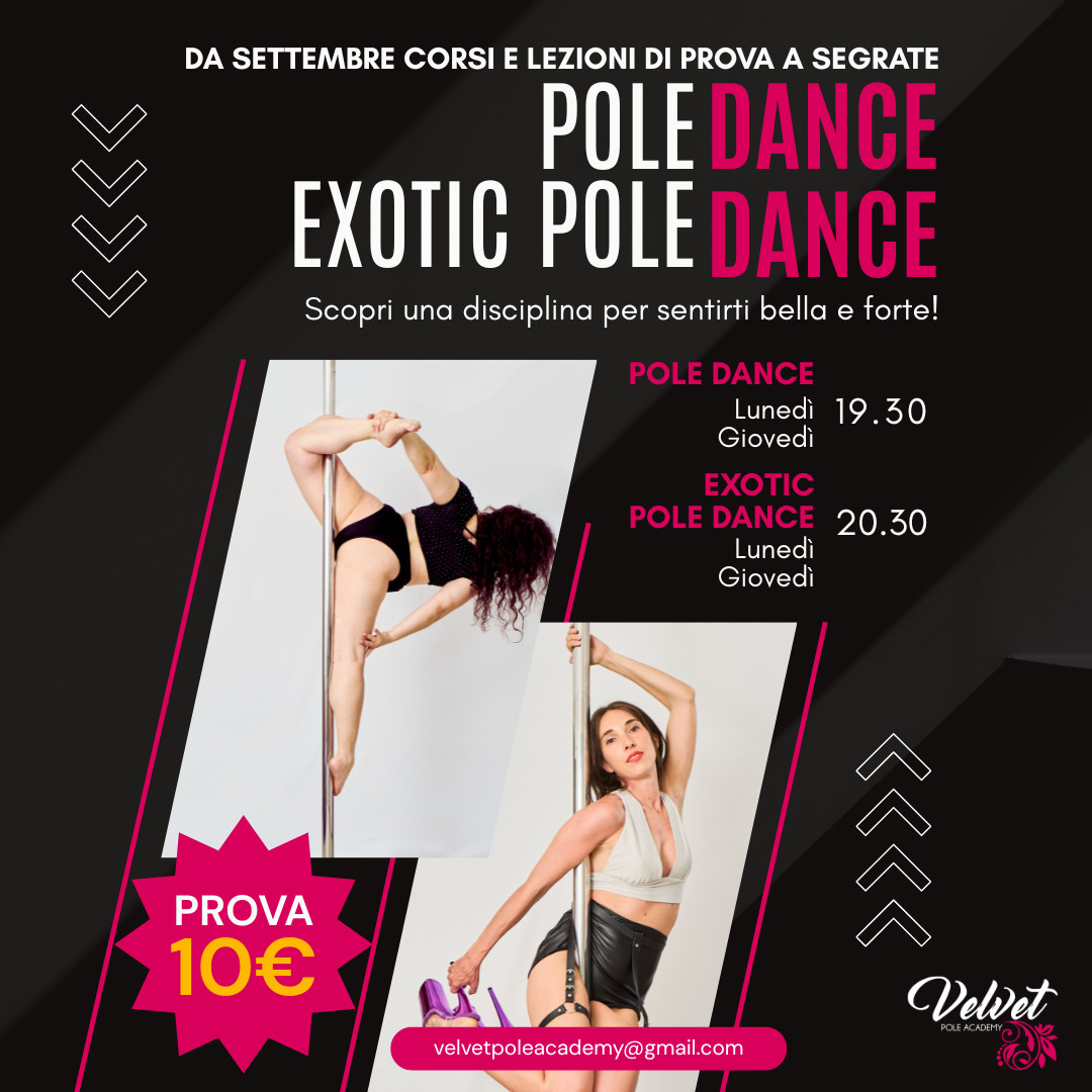Da settembre i nuovi corsi Velvet Pole Academy